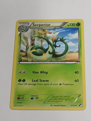 Serperior 5/114 Black & White Base set Regular Rare Pokemon TCG