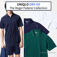UNIQLO ROGER FEDERER DRY-EX Quarter-Zip Polo Shirt XS XXL Men Unisex New Japan