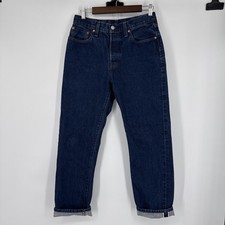 LEVI'S Premium 501 90s Big E Red Line Selvedge Denim Jeans ButtonFly Western W28
