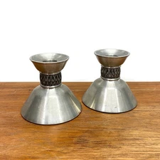 MASTAD Pewter 101 set of 2 Taper Candle Stick Holders Candlesticks made Norway
