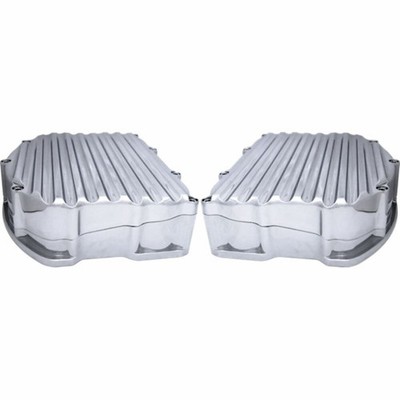 COVINGTONS C1282-C Rocker Box Valve Covers - Finned Chrome - Twin Cam