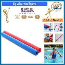 2 Pcs Foam Pool Noodles Floaties Swim Tubes Water Safety Toys Blue Red
