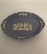 wedgewood jasperware Blau, Ovale Schale, signiert