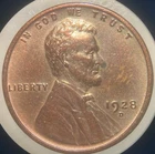 1928-D Higher Grade Uncirculated Lincoln Wheat 1C Cent Penny Beautiful Toning CH
