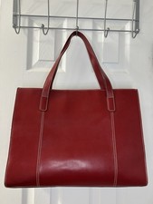 Wilson s Leather Pelle Studio Red Leather Tote Shoulder Bag Double Handle