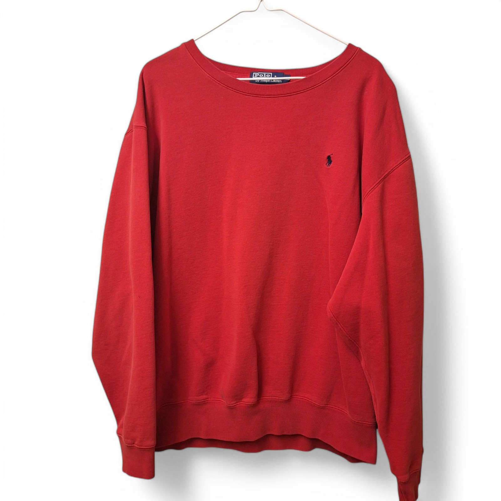 Polo Ralph Lauren XL Vintage Felpa Pony Logo Rosso Girocollo