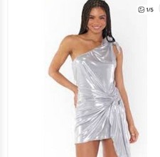 Show Me Your Mumu Women's Liquid Silver Wrap Mini Dress!!! XS/Small