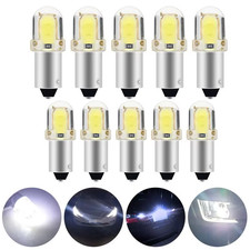 10X BA9S Car LED T4W H6W W5W LED CANBUS COB 2LED Bulb Car Interior License Plate