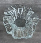 Blenko Vtg 1960’s Mid Century Brutalist Solid Clear Glass Glacier Ice Ash Tray