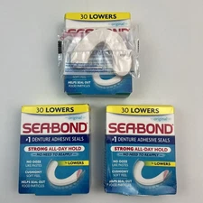 (3) Sea-Bond Lower Denture Adhesive Seals Strong Hold Sealed 30 Ct Each *READ*