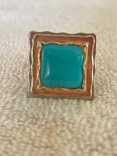 .99¢ ¡SUBASTAS! ANILLO TURQUESA ORO 14K PLATA ESTERLINA REAL A.S DE COLECCIÓN TALLA 7,5 - Imagen 2 de 6