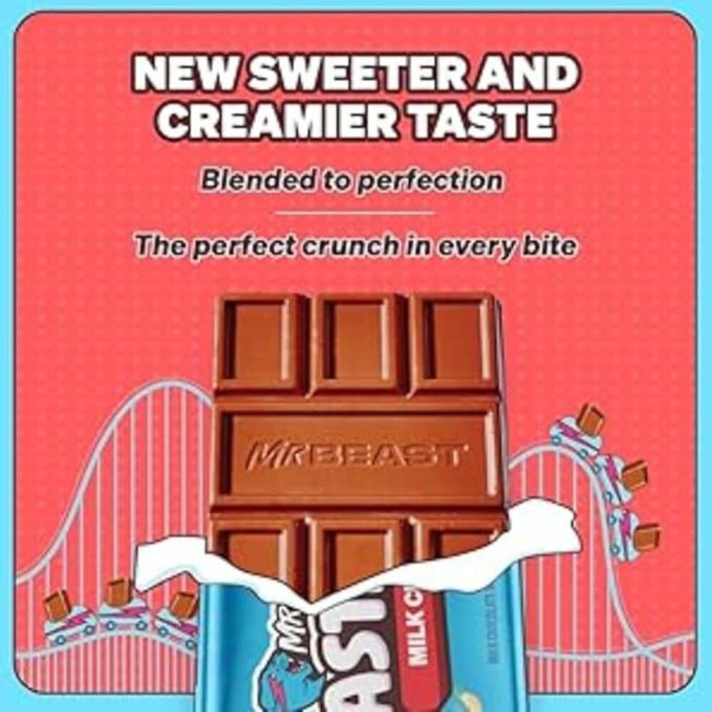 10 x Feastables MrBeast Milk Crunch Chocolate Bars with Puffed Rice – (60g  Each) | eBay UK