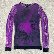 RARE!  VTG JEAN PAUL GAULTIER  MAILLE FEMNE TATOO SHEER MESH TOP Sz M Mint!