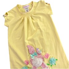 Bonnie Jean Girls Easter Bunny Dress Yellow Appliqu  Spring Size 6