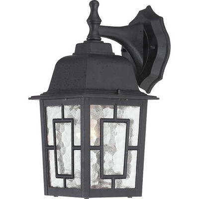 Nuvo Lighting Banyan 1 Light 12'' Outdoor Wall, Clear Water, Black - 60-3486