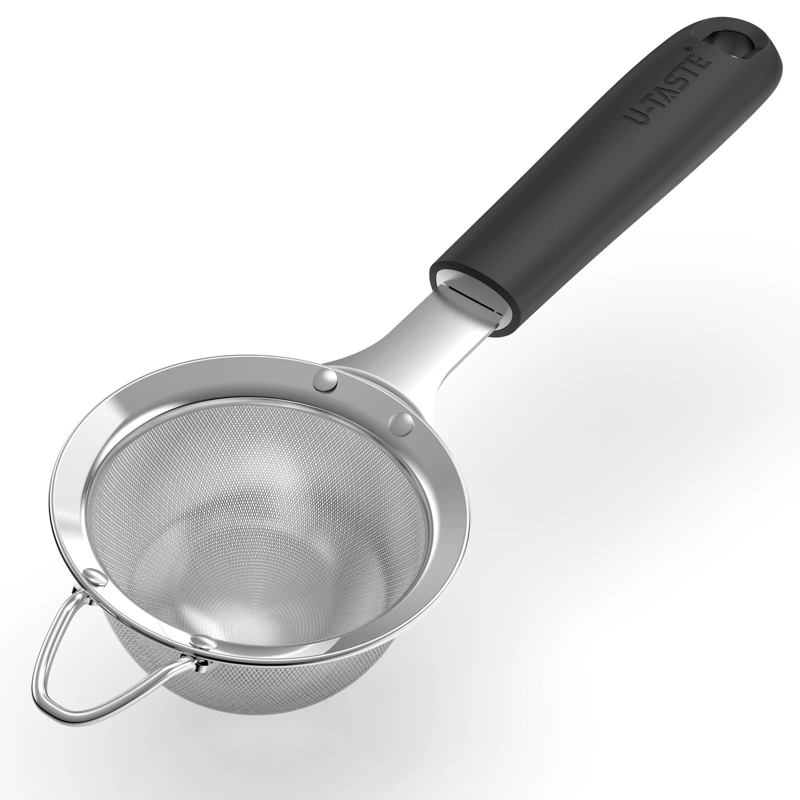 3.35 Inch Stainless Steel Fine Mesh Strainer 30 Mesh Sieve Black Handle