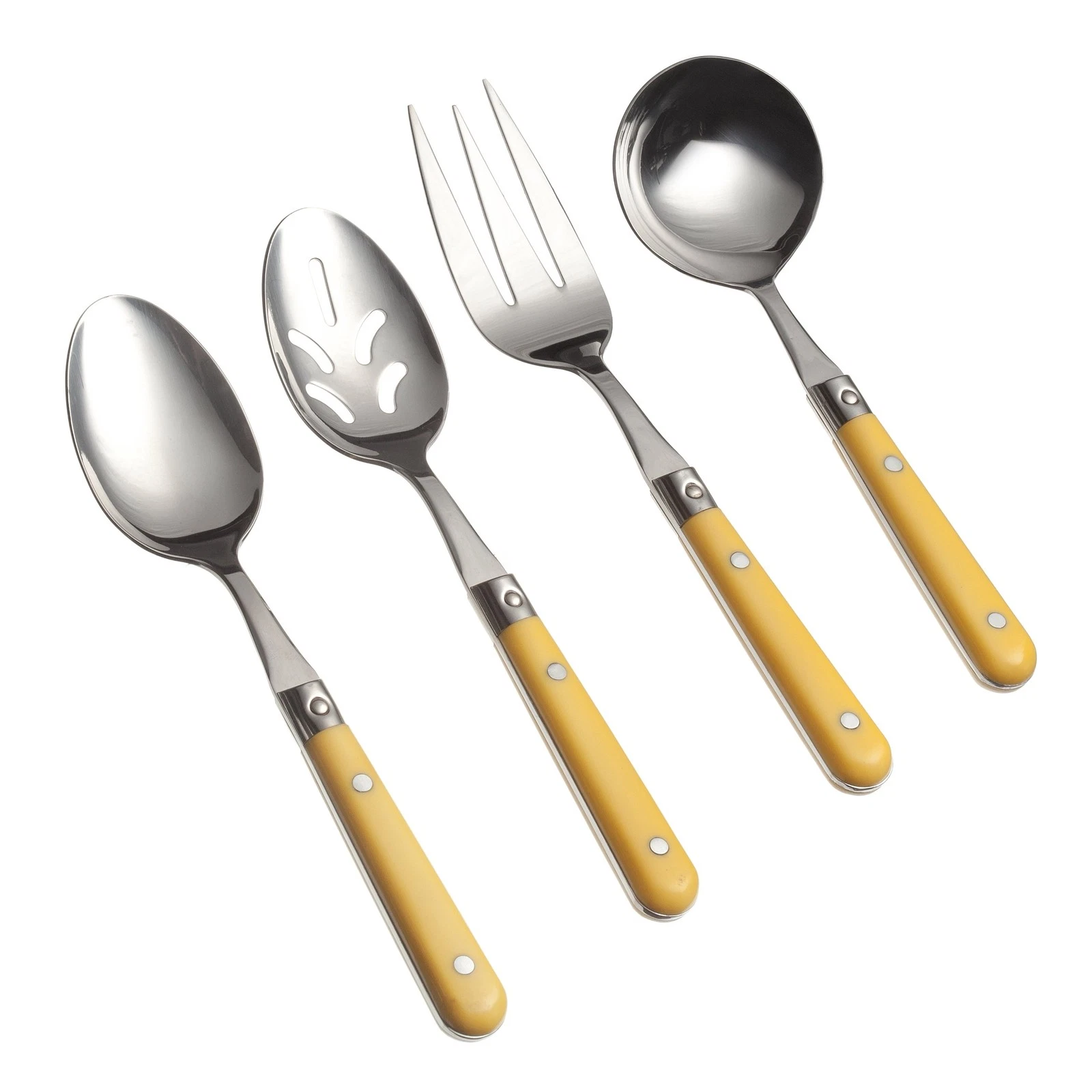 International Le Prix 4-Piece Stainless Steel Hostess Serving Set, Mimosa Yellow