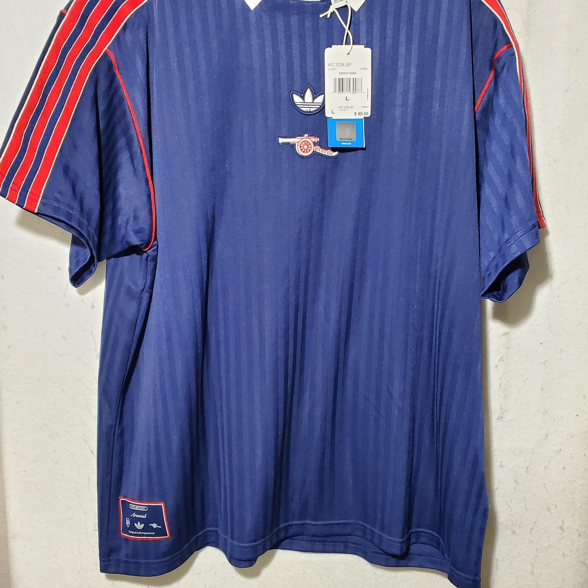 Arsenal Jersey Mens Large Blue EPL Soccer Adidas AFC Icon JSY