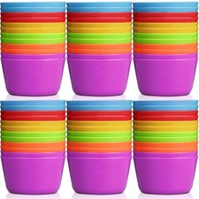 48 Pcs Kids Small Plastic Bowls 10 oz Cereal Snack Kids Toddler Bowls Microwa...