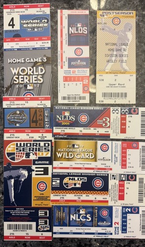 2003-17 Cubs World Series & Playoff Full Unused Tickets Wrigley Field(lot of 10)