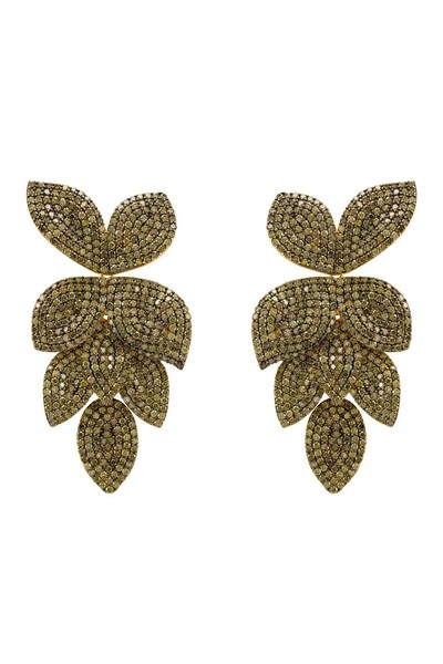 Latelita GliederblüTen TropfenföRmige Ohrringe Gold Peridot CZ GrüN-image