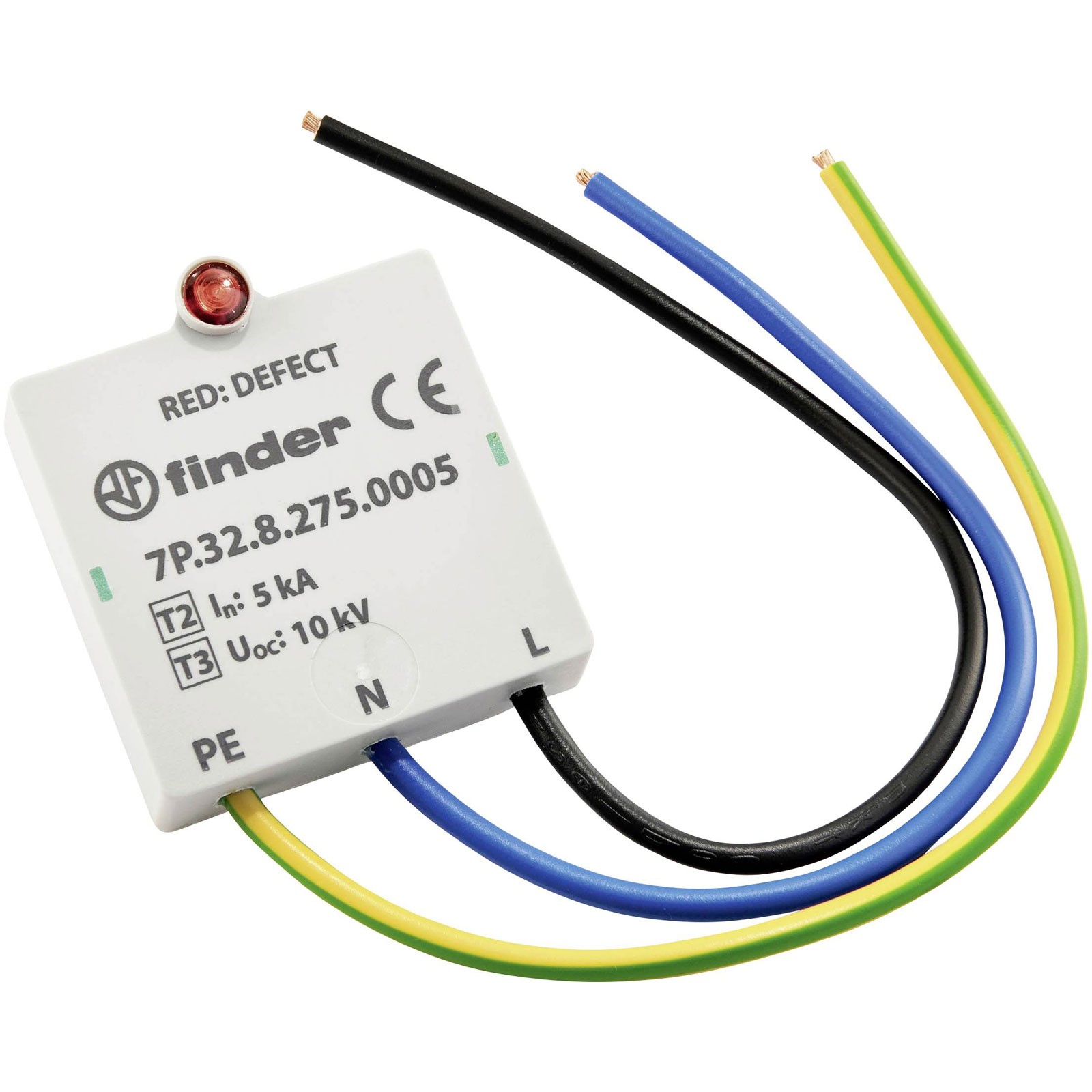 Finder Surge arrester Type 3 IP65 LED failure display