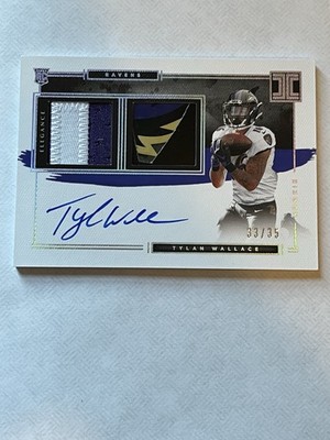 2021 Impeccable Tylan Wallace RPA Rookie Helmet & Patch Auto RC #/35 Ravens