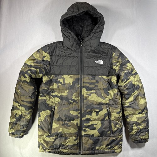 The North Face Mens Small / Boys XL Camo Reversible Puffer Sherpa Jacket Street