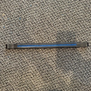 Brown Blue Rhinestone Horseback Riding Equestrian Browband