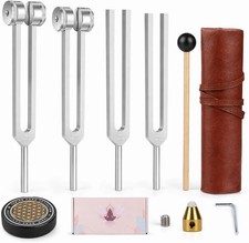 4 Pcs Aluminum Tuning Fork Set 128Hz 136.1Hz 256Hz 384Hz Sound Therapy Medita...