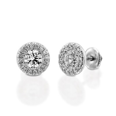 3,68 ct funkelnde Rundschliff Diamant Ohrstecker 14 K Weißgold F/VS2