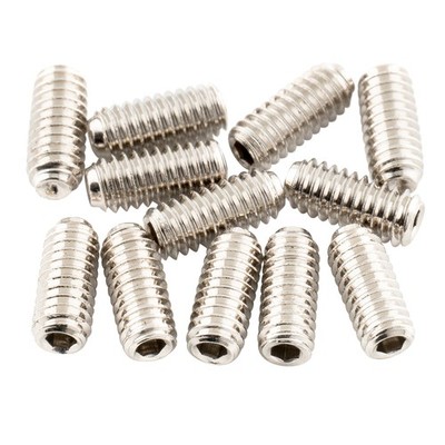 Musiclily Ultra 12Pcs Nickel UNF#4-48x1/4'' Guitar Bridge Saddle Height Screw Set