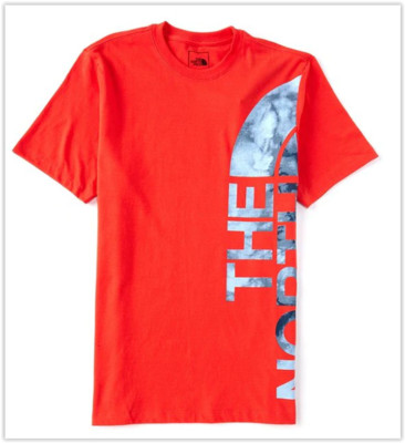 NWT The North Face Men's JUMBO FILL TEE, horizon red jumbo logo tee