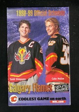 1998-99 Calgary Flames Todd Simpson Cale Hulse Pocket Schedule