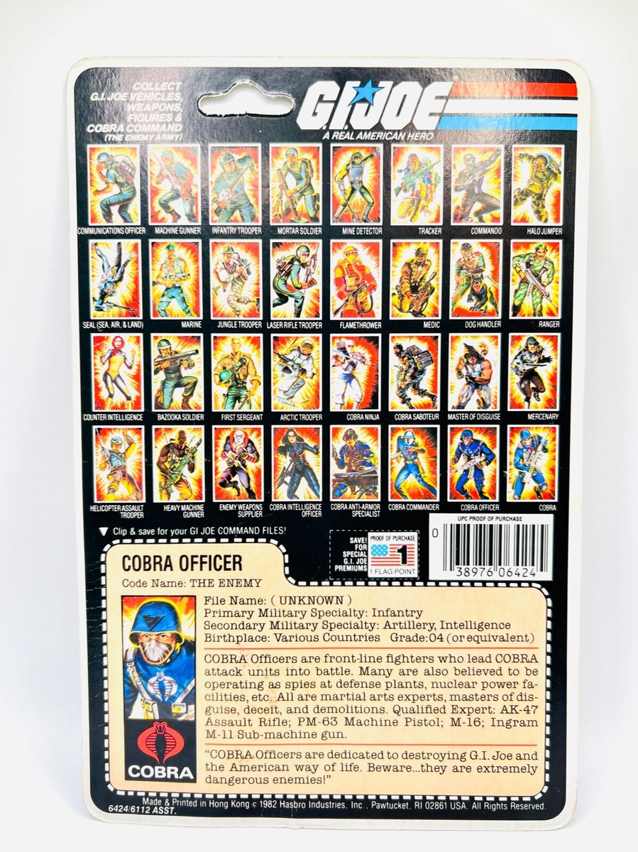 1983 GI Joe Cobra Officer v1.5 THE ENEMY w/Whole Cardback FILE
