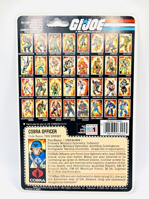 1983 GI Joe Cobra Officer v1.5 THE ENEMY w/Whole Cardback FILE