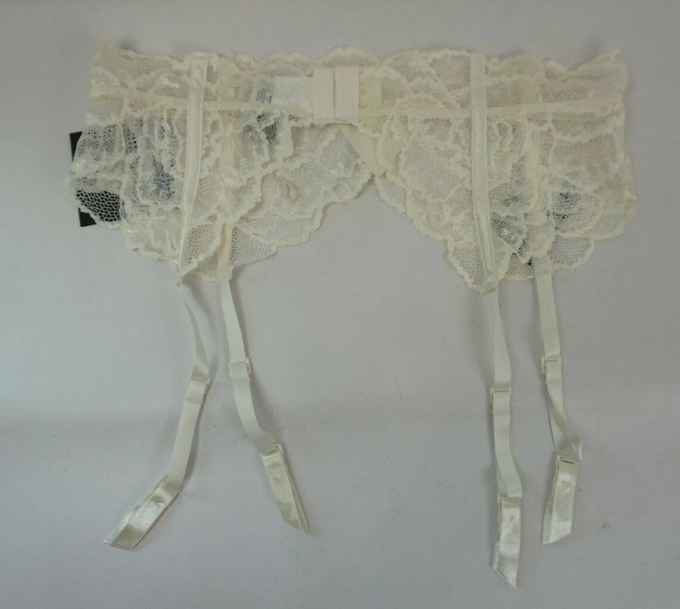 Cinturón Liguero Calvin Klein CK Tirantes Satén Elástico Encaje Marfil Talla M/L Foto 4 de 4