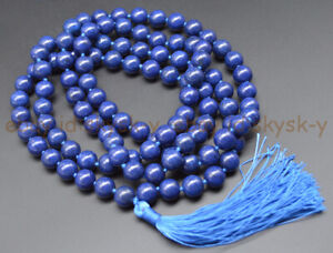 6/8/10mm lapis lazuli 108 Tibetan Buddhist Prayer Beads Mala Necklace AAA+ 