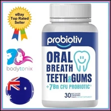 ORAL PROBIOTIC Support Healthy Teeth Gums & Bad Breath 30 Chewable Tablets