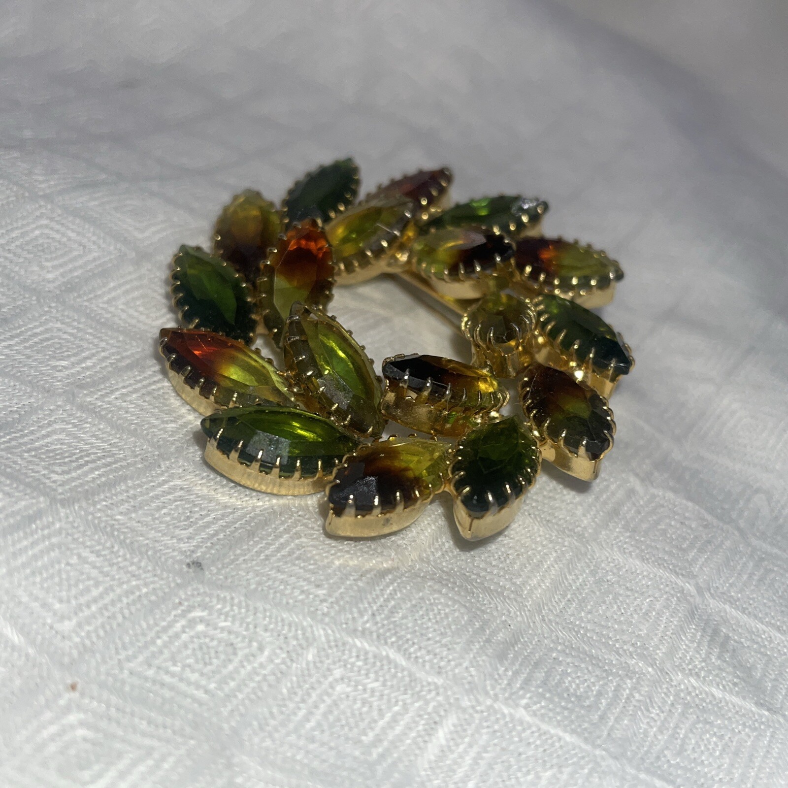 Unsigned? Rhinestone Green Ombre &  Root beer  St… - image 2