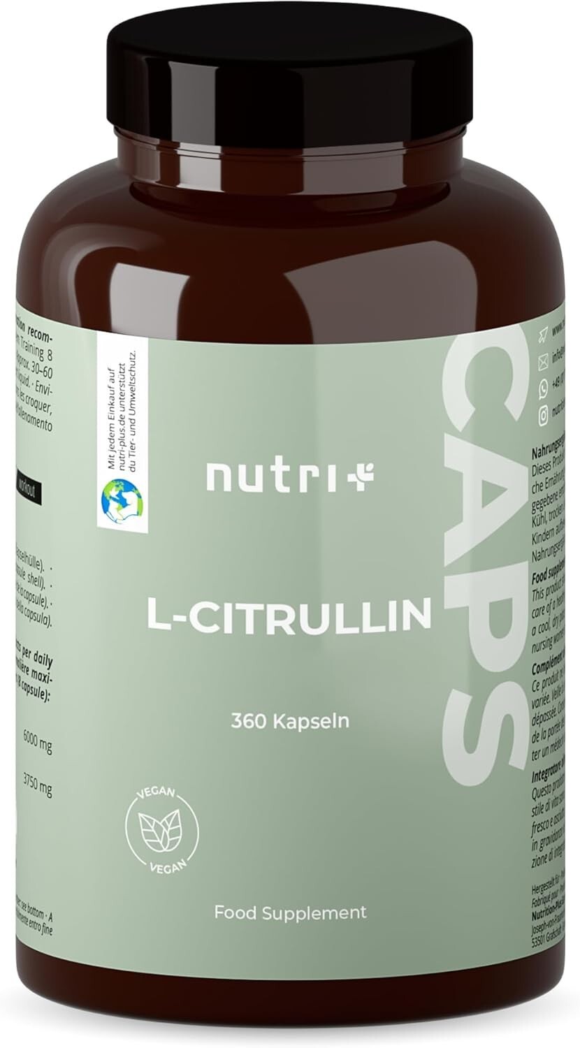 Citrullina Alto Dosaggio Vegan 360 cpr Nutri+ Pura 6000 SPEDIZIONE GRATUITA