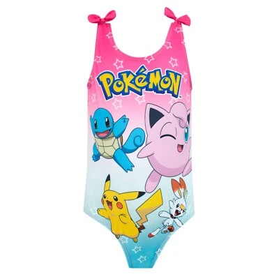 Mädchen Pokemon Badeanzug | Pikachu Pokemon Schwimmkostüm für Kinder
