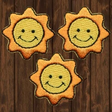 Mini Sun Embroidered Patch — 3-Pack — Iron On