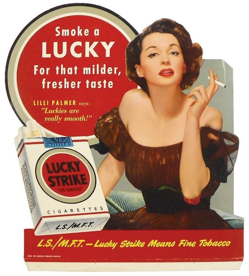 Vintage Lucky Strike Cigarettes Reproduction Print Advertising