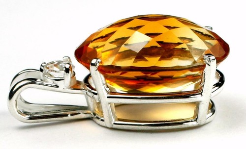 Ciondolo in argento sterling 925, citrino, SP085 - Foto 2 di 4