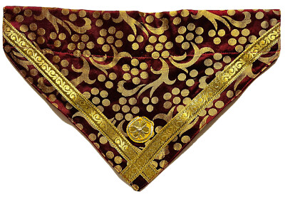 Diwali wedding DESI Silk Brocade Over Collar Slide On Pet Dog Bandana Scarf  L
