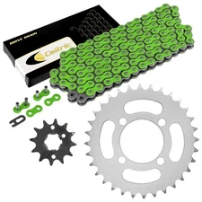 Drive Chain & Sprockets Kit fits Yamaha Breeze 125 YFA1 1989 1990-2004 / Green