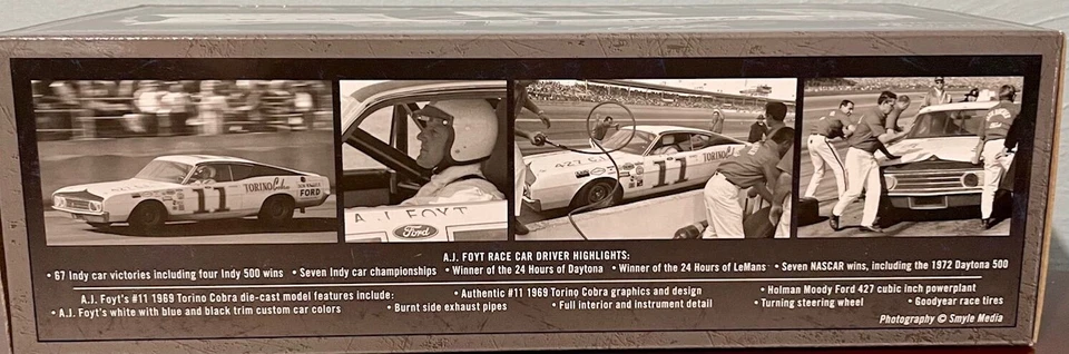 AJ FOYT AUTOGRAPHED 1968 URL DON WAGNER FORD TORINO COBRA DIECAST W/COA & CARD - Image 4 of 4