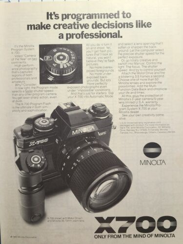 Vintage Print Ad 1983 Minolta X-700 Programmable 35mm Camera  **See Descr** - Afbeelding 1 van 2