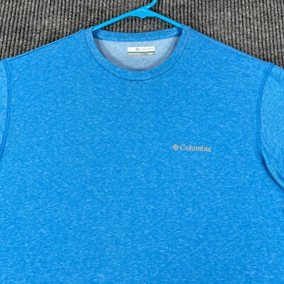 Columbia Shirt Mens Medium Blue Short Sleeve Outdoor Casual Active Lightweight